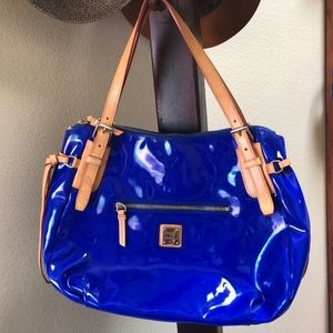 Dooney & Bourke Royal Blue Patent Leather Tote